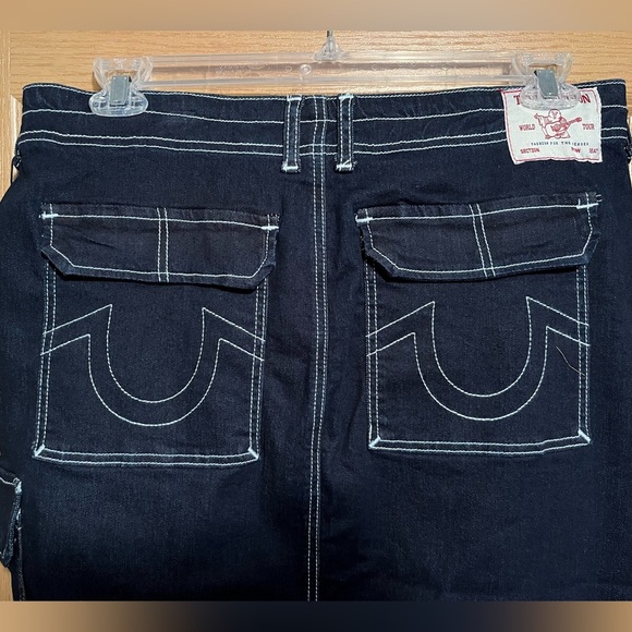True Religion Denim Cargo Midi Skirt NWT Y2K Cotton Streetwear Dark Wash - Picture 12 of 16